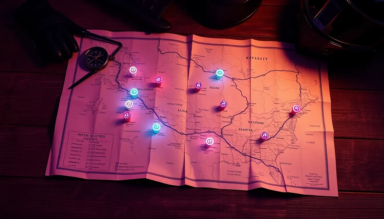 AI selecting points of interest on a motorcycle navigation map